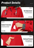 ATLASLAVA Rain Jacket Women Waterproof Long Lightweight Raincoat Hooded Windbreaker Outdoor Trench Coat RED XL