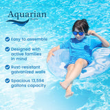 Aquarian Above Ground Swimming Pool, Phoenix Steel-Frame, 24', Cognac - Large Heavy-Duty Outdoor Family Pool for Backyard, Patio, and Yard