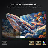Smart Projector [Bundled with Google TV Stick & 4K Support] with WiFi and Bluetooth, Portable Mini Movie Short Throw Projector Outdoor with Built-in Apps Auto Focus for Home Theater Bedroom Ceiling