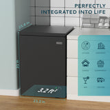 EUHOMY 3.5 Cu.Ft Chest Freezer with Removable Basket, Small Deep Freezer Adjustable 7 Thermostat, Quiet Mini Freezer Free-Standing Top Door, Energy Saving for Apartment/Garage/Basement/Dorm/Home,Black