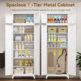 Polup 90" Pantry Cabinet, Tall Metal Storage Cabinet with Doors and Shelves