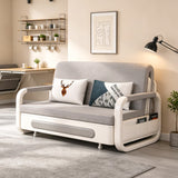 50.3" Pull Out Sofa Bed, Convertible Loveseat Sleeper with Trundle Gray