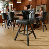 Ollega 26" Black Swivel Counter Height Bar Stools Set of 4, 18.9" Wide Seat