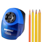 Electric Pencil Sharpener with 6 Sizes and 3 Hole Punch, 40 Sheet Capacity, EZ Squeeze Technology, Blue and Silver Bostitch