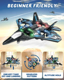 Drones for Kids Form RC Plane, Remote Control Airplane, Aircrafts for Boys and Girls, Jet Helicopter Drones with LED Lights 360° Flip, 3 Rechargeable Batteries Toys for Christmas