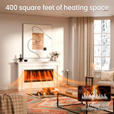 Smart Electric Fireplace, 50’‘with WiFi App & Alexa Control, Recessed/Wall Mounted/Freestanding,Ultra Thin Linear Fireplace, 13 Flames & Crackling Sound, 1500W Heater with Timer & Overheat Protection