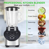 JUSANTE Professional Blender with 1200 Watts and 64 oz Glass Jar Kitchen Countertop Blender for Shakes and Smoothies with High Speed Total Crushing Smoothie Blender Black for Smoothies Frozen Drinks