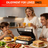 Panini Press Grill, 1200W Sandwich Maker with Non-Stick Plates, Standard 2-Slice Sandwich Press Electric Indoor Grill, Opens 180° to Fit Any Size of Food, Removable Drip Tray, Stainless Steel, Sliver