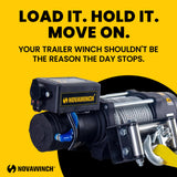 Novawinch Flex 5000 lb Trailer Winch 12V Electric - IP68 Sealed Planetary Gearbox, Wire Rope, Auto Load-Holding Brake, Waterproof Remote - Flatbed, Boat Trailer, Equipment Hauler, Car Hauler, SAE