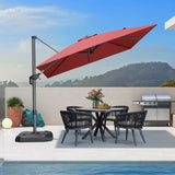 PURPLE LEAF Patio Outdoor Umbrella 9' x 9' Square All-Weather Terra