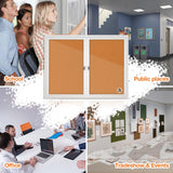 Lockable 2-Door Weatherproof Enclosed Bulletin Board Aluminum 44x32in