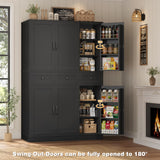 HITHOS 71" Tall Kitchen Pantry Storage Cabinet w/Drawers & Shelves, Black