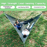 Triangle 13ft Camping Hammock for Outside Portable Outdoor Travel Multi Person Tree Hammock with 3 Ratchet Tie Down Straps & Net Pocket Max 800 lbs for 2-6 Adults/Kids (157''/400cm)