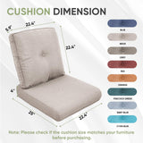 moosprr Outdoor Cushion Set of 4, Waterproof Outdoor Seat Cushions 25x22, Patio Chair Cushions for Outdoor Furniture, Couch Cushion Replacement, Include 4 Back & 4 Seat Cushions, Oatmeal Beige