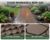 Mapleyard 144 PCS Plastic Interlocking Deck Patio Tiles - 12" x 12" Anti-Slip Waterproof Outdoor Flooring, Balcony Floor Decking for Poolside & Backyard, All Weather Use, Brown, Stone