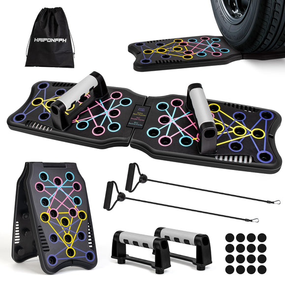 Haiponfph Push Up Board Fitness, 9 in 1 Strength Training Equipment,Home Gym System,Multi-Functional Push up Stands System Fitness Floor Chest Exercise,Training Arm Men & Women Weights Haiponfph