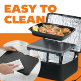 HOTLOGIC Mini Heated Lunch Box- Portable Electric Food Warmer for Men and Women - Great for Work, Office, and Construction - Cook, Reheat, and Eat on the Go - 120V - Black