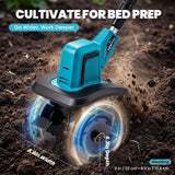 NEWTRY Cordless Electric Tiller Cultivator w/Cultivating Blades & Weed Removal Blades, 550W Brushless Motor for Lawn, Vegetable Garden