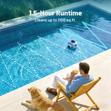VONKO P10 Cordless Robotic Pool Cleaner, 100-Min Runtime, Pool Vacuum for Above Ground Pool & Flat Inground Pool, Automatic Self-Parking, Easy Debris Removal, White