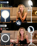 7" Ring Light with Stand for Desk, 30 Modes for Video Conference Lighting