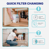 NU Aqua Tankless 7-Stage Reverse Osmosis System - Under Sink 600 GPD + LED