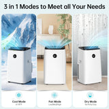 14000 BTU Portable Air Conditioners Cools Up to 700 Sq.Ft, 3-in-1 Energy Efficient Portable AC Unit with Remote Control,Dehumidifier Fan,Smart Quiet Sleep Mode,Timer,Auto Swing,for Room Bedrooms