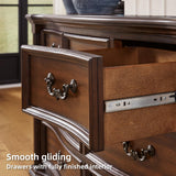 Signature Design by Ashley Lavinton Traditional Dresser with 7 Smooth-Gliding Drawers and Felt-Lined Top Drawer for Bedroom, Dark Brown, 60' W x 18.63' D x 37.5' H