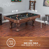 EastPoint Masterton 2.0 Pool Table - 87 in Bar-Size Black Complete Set - Built-in Levelers for Billiard Table Stability - K-66 Bumpers for Consistent Billiards Bounce - Pool Cue Set with Cues & Balls