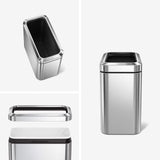 simplehuman 25 Liter / 6.6 Gallon Slim Open Top Small Trash Can, Commercial Grade Heavy Gauge Office Trash Can, Brushed Stainless Steel simplehuman