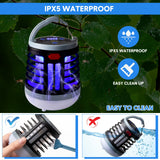 2 Pack 3 in 1 Bug Zapper USB Rechargeable Mosquito Killer Portable Waterproof Mosquito Repellent Outdoor Indoor LED Lantern Bug Zapper Camp Light SOS Emergency Light for Home, Backyard (2, Black)