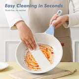 SENSARTE Nonstick Ceramic Frying Pan with Lid 8 Inch Omelette Pan Skillet, Free of Intentionally Added PFAS/PTFE Non-toxic Chef's Pan Induction Compatible Pan, Heat Resistant Handle, Glacier Blue