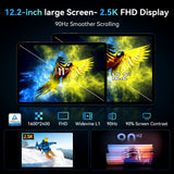 12 inch Tablet, Android 16 Tablet with Keyboard, 2K QHD Display for High-Res Gaming