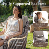 moosprr Luxury Outdoor Swivel Rocker Patio Chairs, High Back Swivel Patio Chairs with Side Table & 6-Inch Thick Cushions, Wicker Outdoor Bistro Set for Porch, Yard, Deck, Poolside, Brown/Grey