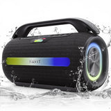 havit Outdoor Bluetooth Speaker, 120W Peak Loud Speakers with Deep Bass, Portable Wireless Speaker IPX6 Waterproof, RGB Light, 12H Playtime, TWS Stereo, EQ, for Party, Beach, Camping, Backyard, Garage