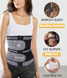 ANGOOL Neopren Waist Trainer For Women,Workout Plus Size Trimmer Belt Sauna Sweat Corset Cincher With Zipper Gray