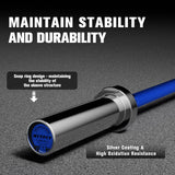 RitFit Barbell Weight Set - 4/6FT Olympic Barbell with Weight Plates (55-275LB Total) - Weightlifting Equipment for Squats, Curls, Deadlifts, Presses, 4FT Silver/Blue Bar with 85LB Plates