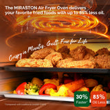 MIRASTON 10QT Air Fryer Toaster Oven Combo with 10 Presets, Family Size Compact Oven for Roasting Whole Chicken/Double Cooking