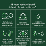 iRobot Roomba Plus 505 Combo Robot Vacuum & Mop with AutoWash Dock - Extending Spinning Mop Pads, Self-Empties, Pad Wash & Heated Drying, Self-cleaning, Recognizes & Avoids Obstacles, LiDAR Navigation