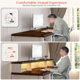 Computer Desk with Drawers,23" D Home Office Desk with Storage,Wooden Desk with Monitor Stand