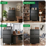 3 Drawer Lateral File Cabinet with Wheels, Lockable Metal Filing Cabinet for Home Office