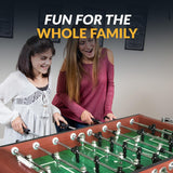 Hathaway Metropolitan 54 inch Foosball Table Adult Size for Family Game Rooms - With Smooth Playfield, Dual Abacus Scoring, Weighted Players, Sturdy Leg Levelers & 2 Foosballs - Cherry Finish
