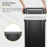 EKO Urban 16 Gallon/60 Liter Open Top Stainless Steel Slim Commercial Trash Can, Tall Kitchen Trash Bin, Heavy-Duty Commercial Grade Large Garbage Bin for Home, Office, Hotel, Restaurant, Matte Black