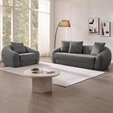 SICOTAS Curved Sofa Couch Bed for Living Room Convertible Futon Cloud Boneless Sleeper Chair Pull Out Floor Couch with Deep Seat Sofa Set Foam No Assembly Required for Bedroom Apartment, Dark Grey