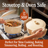 MAGNIFIQUE Slow Cooker, 4.5 Quart 8-in-1 Clay Pot Multi-Cooker, Non-Toxic Slow Cooker with Removable Clay Pot, for Rice, Pasta, Steam & Proof, Nonstick, Oven Safe Pot to 500°F, Oatmeal