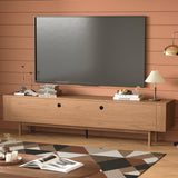 86.61" Mid-Century Modern TV Stand for 85" TVs, Walnut