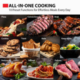 TOSHIBA 10-in-1 Convection Toaster Oven, 6-Slice Countertop Oven, 1500W with Toast, Bake, Broil, Rotisserie & Pizza Functions, LCD Knob Controls, 6 Accessories, Stainless Steel