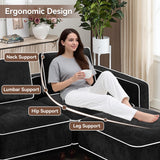 Hatppto 80'' Modular Loveseat Sofa, Cloud Sectional Couches for Living Room, Comfy Deep Seat 2-Seater Love Seat Couches, Chenille Black