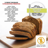 Starfrit Electric Bread Maker - 2lb Loafs - Non-Stick Removable Pan - Automatic Nut Dispenser - 13 Preset Programs - 550W