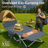 Slsy Oversized XXL Folding Camping Cot for Adults with Pad, Padded Portable Sleeping Cots, Camp Bed with Carry Bag for Outdoor Travel, Beach, Hiking