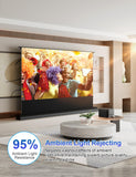 IN&VI 100" Fresnel Floor Rising Projector Screen Motorized for Long/Standard Projector,Motorized Projector Screen 4K/8K Ultra HD 3D Active,Movie Screen for Home Theater,90% Ambient Light Rejecting